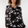 long slv popover shirred woven blouse - Image 4