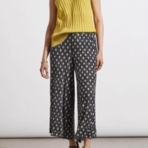 FLOWY KNIT CROP PT W/ELASTIC WB